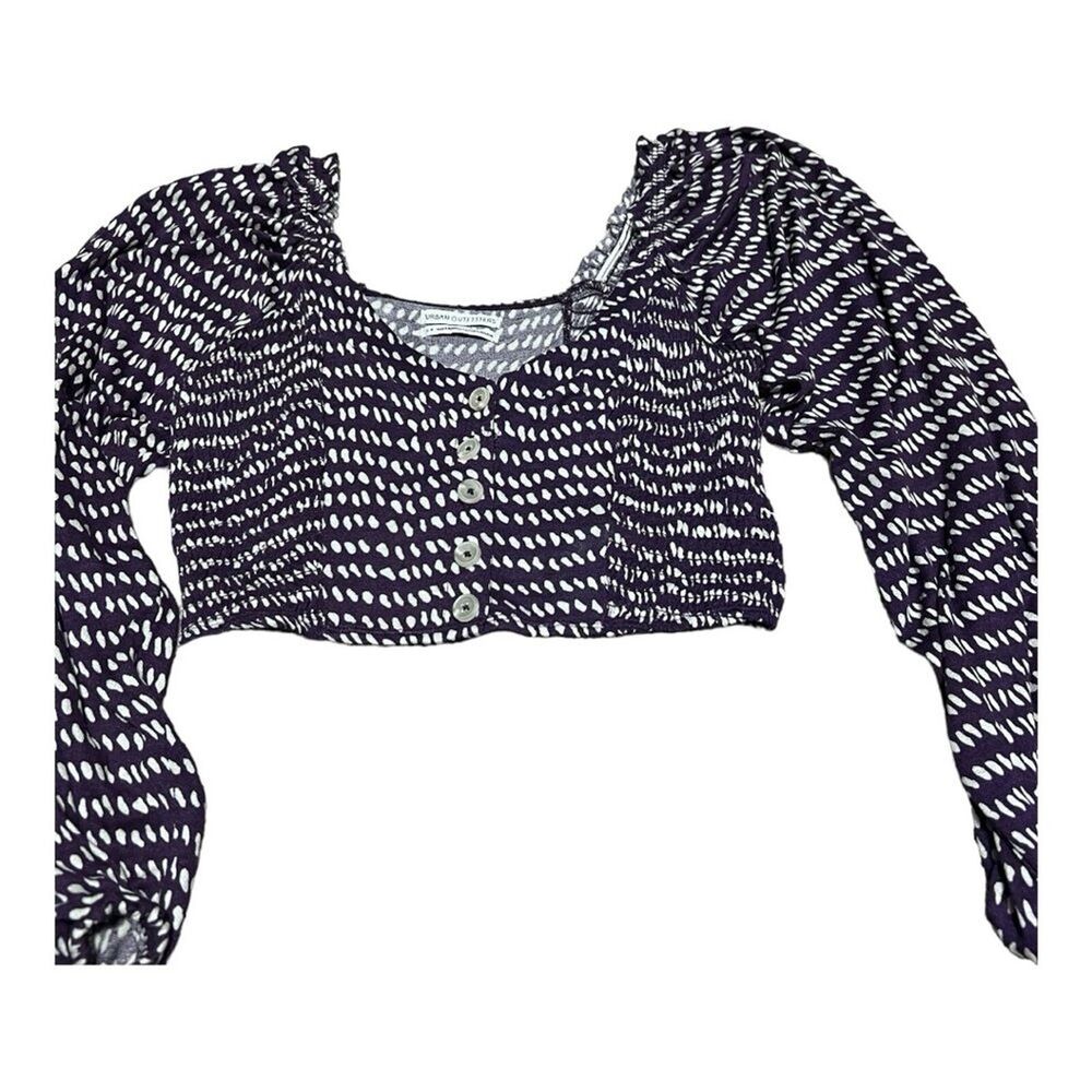 Urban Outfitters Boho Lantern Sleeve Crop Top Size S/P Festival Cottage Indie